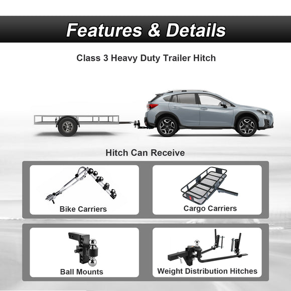2016-2025 Subaru Crosstrek No Drill Class 3 Trailer Hitch 2" Receiver & Plug&Play 4-Pin Trailer Wiring Harness