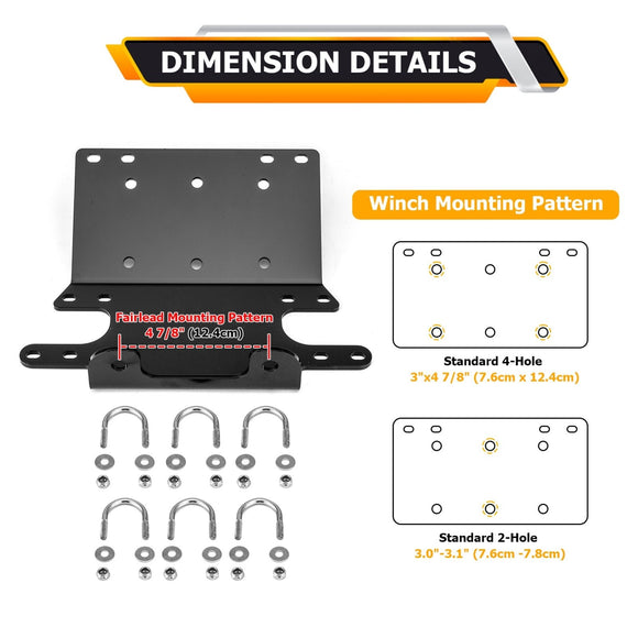 1995 - 2003 Honda Foreman TRX400 TRX450 Heavy Duty Steel Winch Mounting Bracket - WeiSen - 80106036