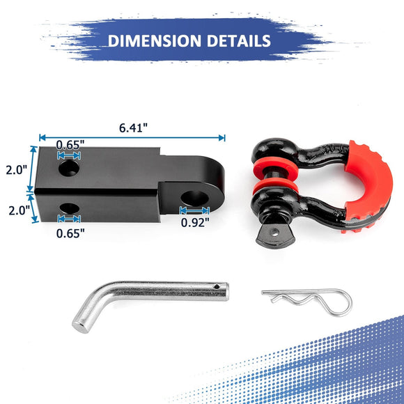 2" Rear Receiver Hitch & Shackle Hitch Receiver for 2012 - 2024 Can - Am Outlander & Renegade 1000 850 800 650 570 500 450 MAX XMR - WeiSen - 80107008+70304017
