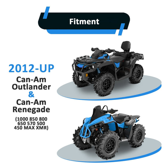 2" Rear Receiver Hitch & Shackle Hitch Receiver for 2012 - 2024 Can - Am Outlander & Renegade 1000 850 800 650 570 500 450 MAX XMR - WeiSen - 80107008+70304017