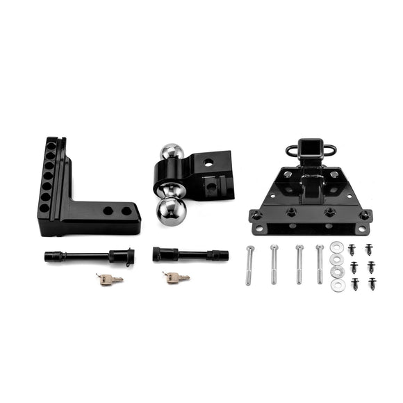 2005 - 2010 Jeep Grand Cherokee WK Heavy - Duty Steel 2" Rear Trailer Hitch & Adjustable Trailer Hitch Ball Mount - WeiSen - 70108007+70304025