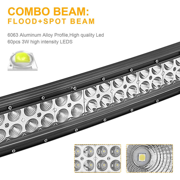 2010 - 2019 Dodge RAM 2500 3500 4500 Bumper 32" Curved LED Light Bar Tow Hook Brackets - WeiSen - 70102006+LED008+WI001 - A