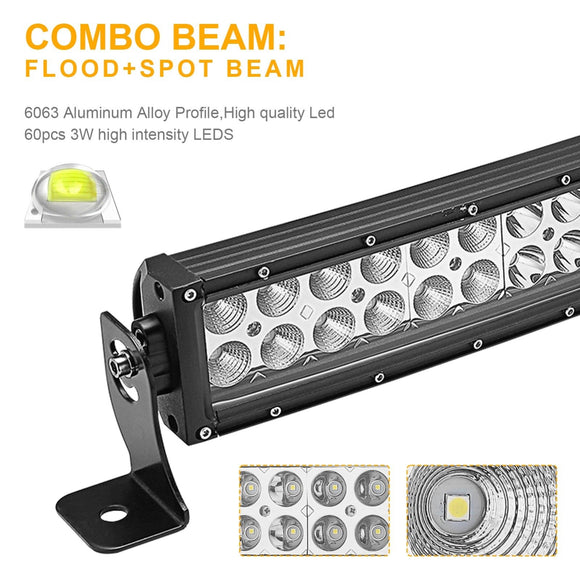 2010 - 2019 Dodge RAM 2500 3500 4500 Bumper 32" Curved LED Light Bar Tow Hook Brackets - WeiSen - 70102006+LED008+WI001 - A
