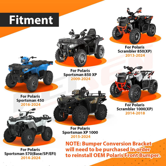 2011 - 2024 Polaris Sportsman 500 550 570 850 Scrambler XP 850 1000 ATV 3000lb 12V Electric Winch Kit - WeiSen - 80310038