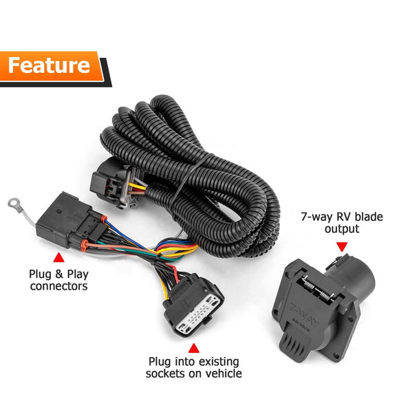 2015 - 2020 8th Gen Ford F - 150 Plug&Play Vehicle - Side 7 - Pin Trailer Wiring Harness Kit - WeiSen - 70206051