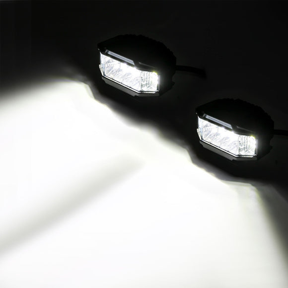 2021 - 2024 Ford F150/F150 3rd Raptor White&Amber Strobe 3.5 Inch LED Hood Hinge Ditch Light Pods w/ Wiring Harness Kit - WeiSen - 70104062+70201013