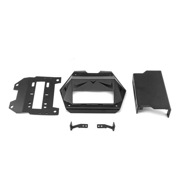 2022+ Polaris RZR Turbo R Pro R Heavy Duty Steel Winch Mounting Bracket w/ Metal Cover Panel - WeiSen - 80106024
