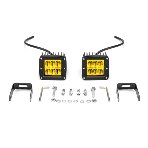 2Pcs Amber Spot Beam 3" LED Work Light Pods Universal for Off - road Pickup Truck SUV UTV Boat - Weisen