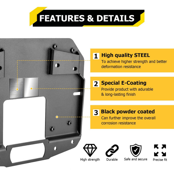 CNC Steel Spare Tire Carrier Relocation Bracket for 2018 - 2024 Jeep Wrangler JL without Rear Proximity Sensors - WeiSen - 70120016