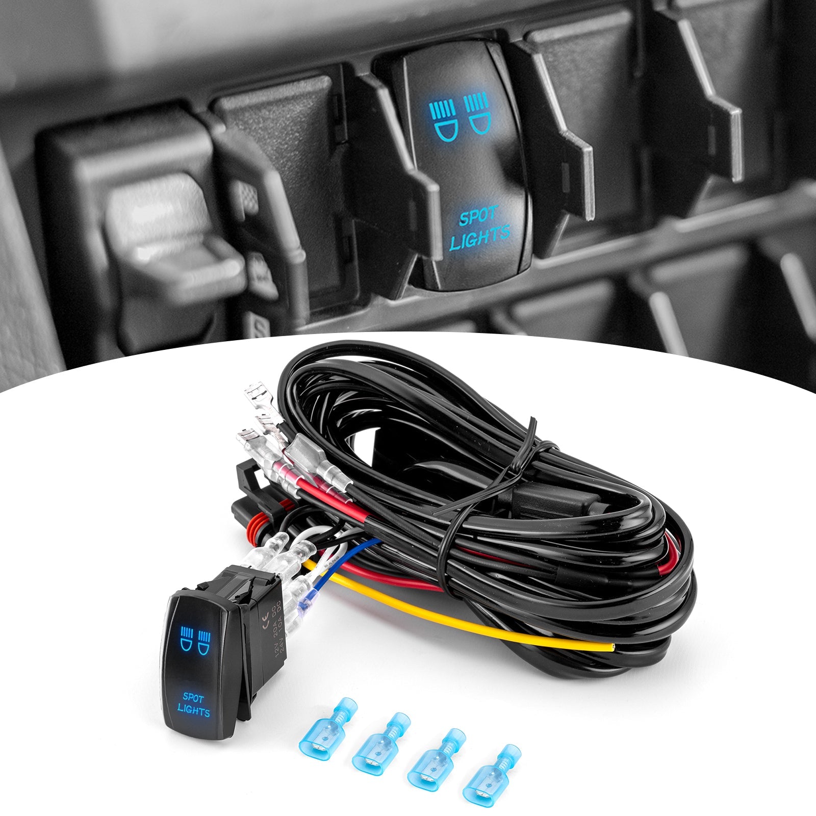 Polaris Pulse Led Light Bar Harness 14AWG Blue LED Light Bar Wiring Harness With Switch – Fits Polaris Ranger XP Pulse Busbar LED Light Bar 12 V Car & Truck Light Bars Polaris Pulse Led Light Bar Harness 14AWG Blue LED Light Bar Wiring Harness With Switch – Fits Polaris Ranger XP Pulse Busbar LED Light Bar 12 V Car & Truck Light Bars