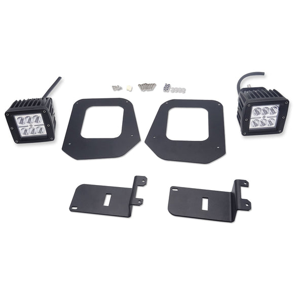Toyota Tacoma Front Bumper Foglamp Mounting Brackets with 2Pcs 3 Inch 18W LED Fog Lights - WeiSen - ZT052+LED001+WI012