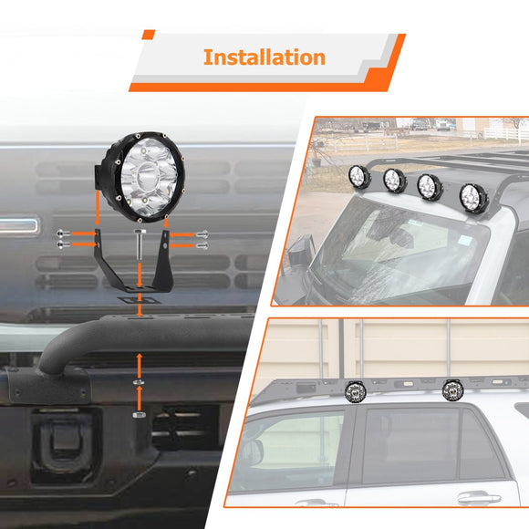 Trucks SUVs Jeeps UTVs Golf Carts Pair Spot Beam 5" Round Offroad LED Light Pods - WeiSen - 70201010