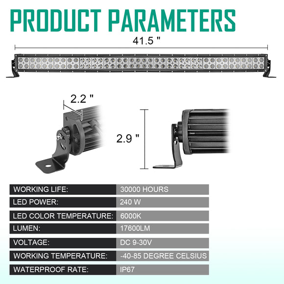 1995 - 2004 Toyota Tacoma Roof + Hood Ditch Bracket LED Bar Pod Light Wire Kit - Weisen - ZT109 - A+LED009+WI002+ZT170+LED003+WI001