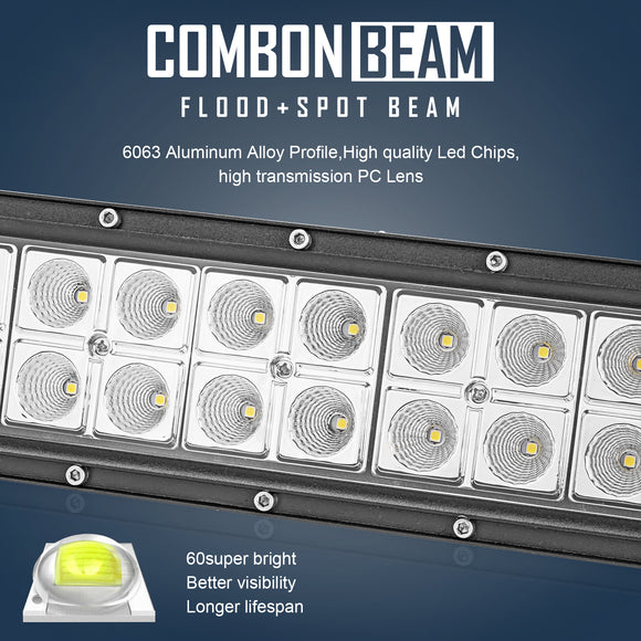 Dodge Ram 2500 3500 LED Curved Light Bar with Wiring Kit and Hidden Bumper Mounting Brackets - WeiSen - ZT013+LED009+WI001 - A