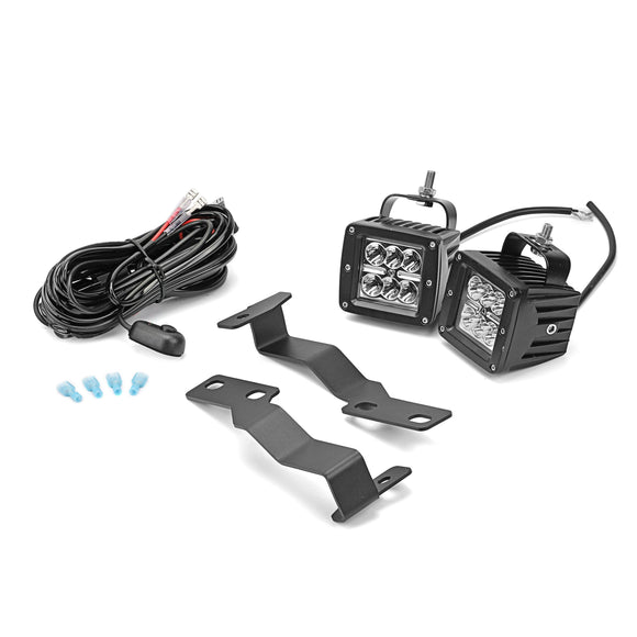 Toyota Tacoma 2005 - 2015 Upper Hood Ditch Cube 2x 24W Side View LED Lights Pod Bracket Mount Wire Kit - WeiSen - ZT089 - A+LED001+WI001
