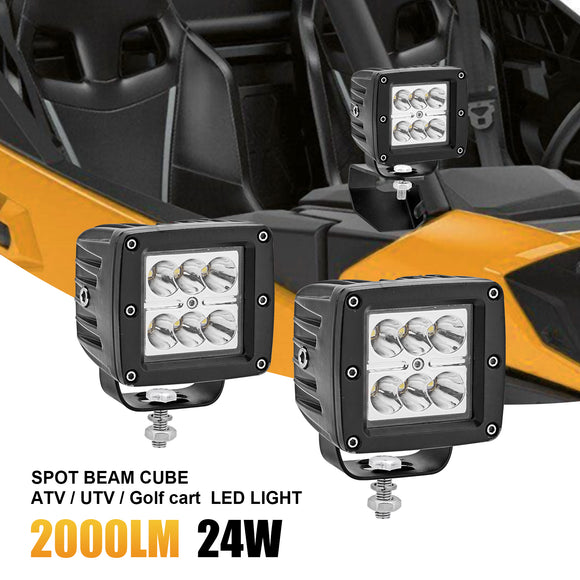 Chevrolet Colorado GMC Canyon Cube Spot LED Lights Pod Hood Hinge Mounts Lighting Exterior - WeiSen - ZT106+LED001+WI005 - A