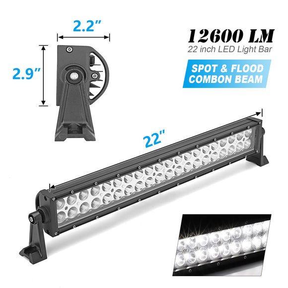 Chevy Silverado 1500 2500 3500 Straight LED Light Bar and Front Bumper Mount Brackets with Wiring Kit - WeiSen - ZT085+LED004+WI001 - A