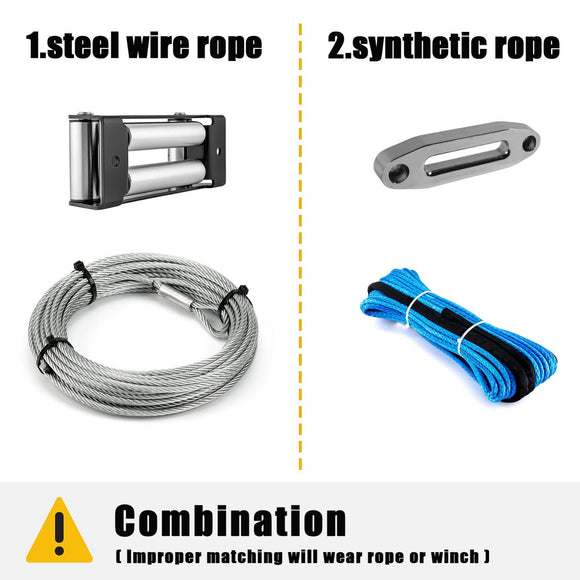 1/4" x 50' Universal Synthetic Winch Line Cable Rope 7700LBs for ATV UTV Winch - WeiSen - 80310009