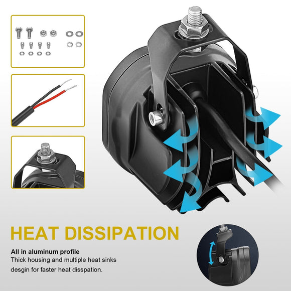 1989 - 1994 Toyota 4Runner/Pickup/Hilux Hood Ditch Light Pod Mount Bracket Kit - WeiSen - ZT172+70201006+WI001