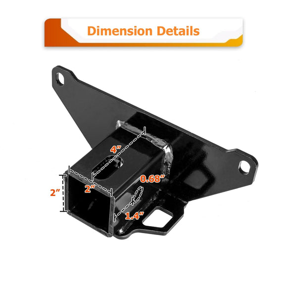 1996 - 2004 Polaris Sportsman 400 500 600 700 UTV ATV Heavy Duty Steel Rear Towing Hitch 2" Receiver - WeiSen - 80107018