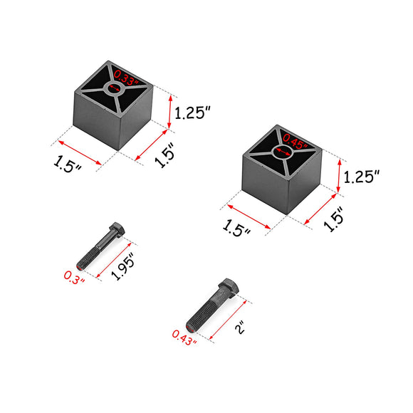 1997 - 2006 Jeep Wrangler TJ CNC Machined Front 1.25" Seat Riser Kit Spacer Blocks - WeiSen - 70305006