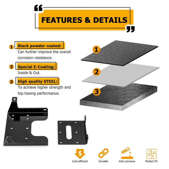 2010 - 2020 Can - Am Commander 800/1000 Winch Mounting Plate Kit - WeiSen - 80106016