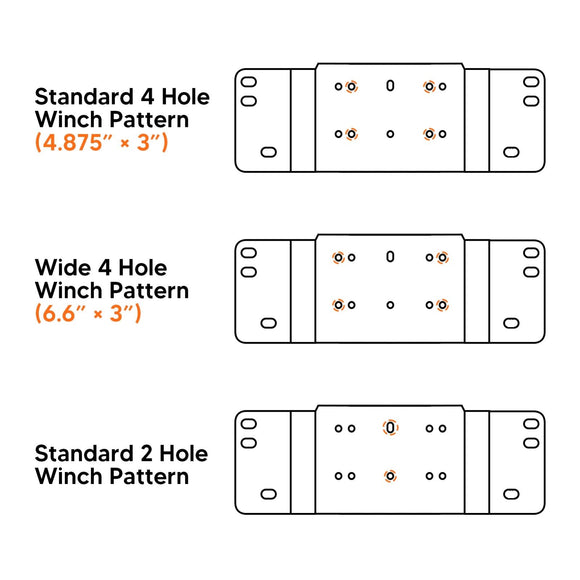 2014 - 2024 Honda Pioneer 700 700 - 4 UTV Front Bumper Winch Mounting Bracket Plate - WeiSen - ZT197