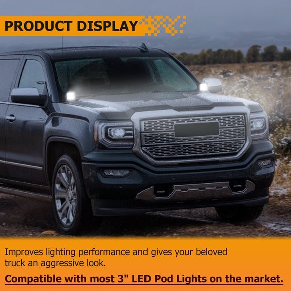 2015 - 2019 Chevrolet Silverado 2500HD 3500HD Solid Steel Hood Hinge LED Work Light Bracket Mount - WeiSen - 70104033