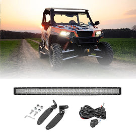 2016 - 2024 Polaris General 1000 Upper Roof 240w Curved 42" LED Light Bar Kit - WeiSen - ZT007 - C+LED009+WI002