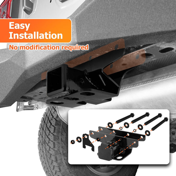 2018 - 2025 Wrangler JL/JLU 2" Towing Trailer Hitch Rear Receiver with Cover Cap - WeiSen - 70108001
