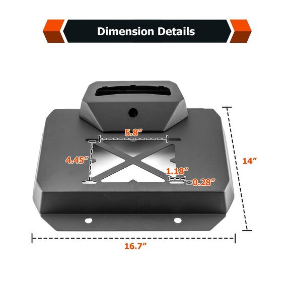 2021 - 2024 Ford Bronco 2/4 Door Spare Tire Delete License Plate Relocation Bracket w/ Camera & Brake Light Mounting Hole - WeiSen - 70302018