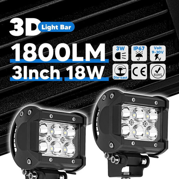 2022+ Polaris RZR Pro R Rear 18W LED Work Light Pod Mounting Bracket Wiring Harness Kit - WeiSen - 80104009+70201005+80206009