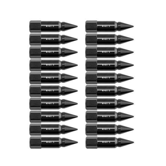 20x Black 14x1.5 Spike Lug Nuts for Chevrolet Silverado 1500 Sierra 1500 Tahoe Suburban - WeiSen - 70308001