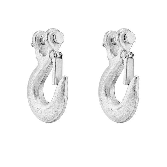 2Pcs 5/16" Chain Slip Safety Latch Hook Clevis Tow Winch Trailer Winch Hook - WeiSen - 80310014*2
