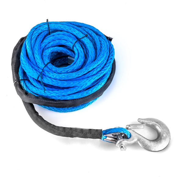 3/8" x 95’ Synthetic Winch Cable Rope Clevis Slip Hook for ATV UTV SUV Truck Boat 8,000 - 12,000 lb - WeiSen - 80310011+80310015
