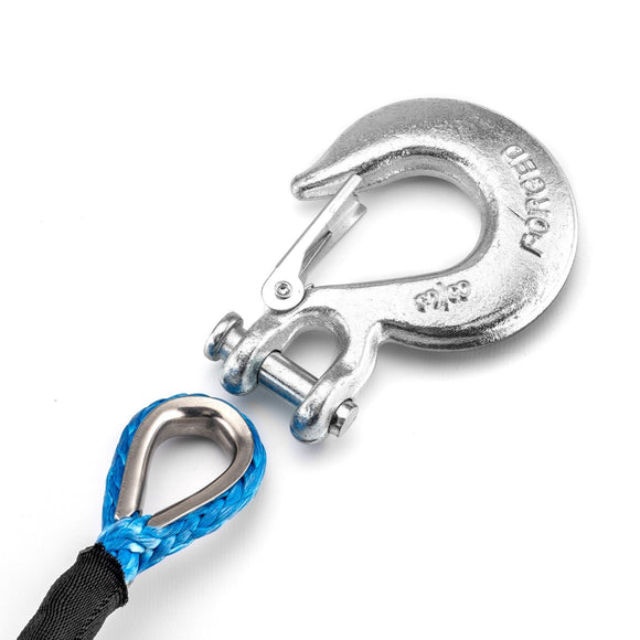 3/8" x 95’ Synthetic Winch Cable Rope Clevis Slip Hook for ATV UTV SUV Truck Boat 8,000 - 12,000 lb - WeiSen - 80310011+80310015