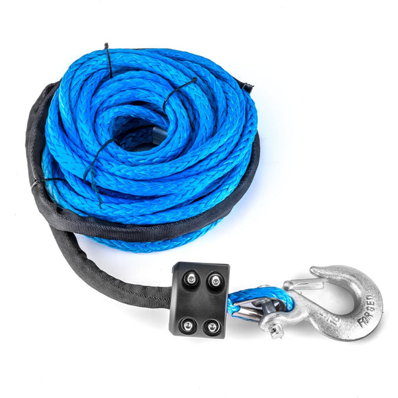 5/16" x 50' 8500LBs Synthetic Winch Rope + Hook + Stopper for ATV UTV SUV Truck Winch - WeiSen - 80310010+80310012+80310015
