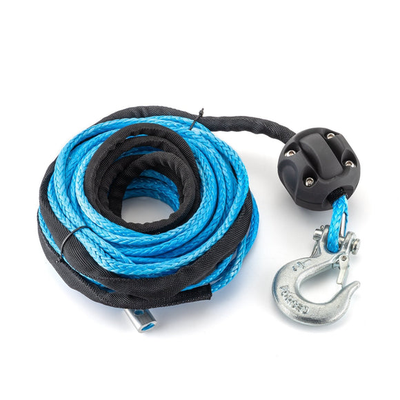 ATV UTV 1/4" x 50' 7700LBs Synthetic Winch Cable Rope Clevis Slip Hook Cable Stopper - WeiSen - 80310009+80310023+80310013