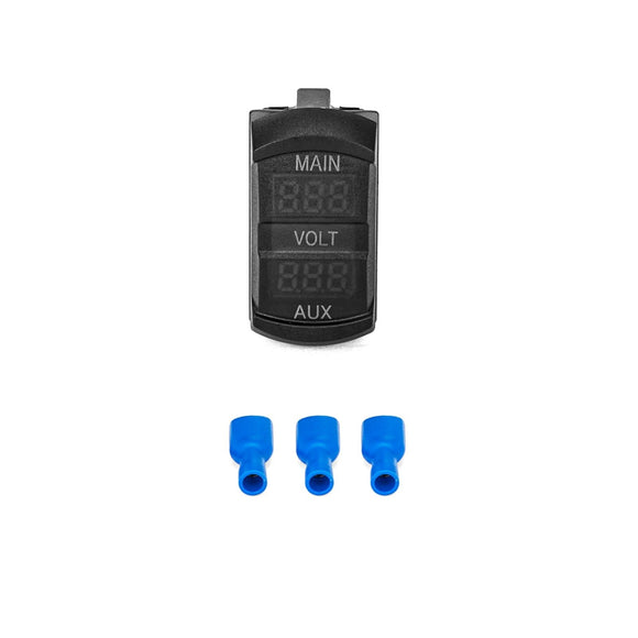 Car Motorcycle ATV UTV RV Vehicles Marine Boat LED Digital Dual Voltmeter Voltage Rocker Switch - WeiSen - 70220004