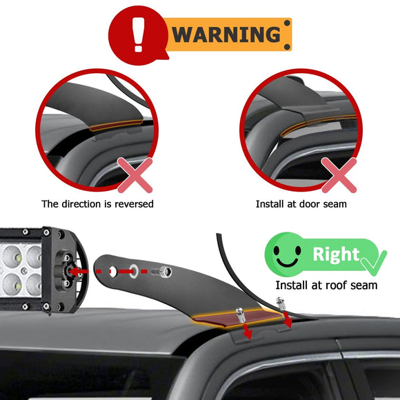 Dodge Ram 1500/2500/3500 Steel Upper Roof 52" Curved Light Bar Mount Bracket - WeiSen - ZT105