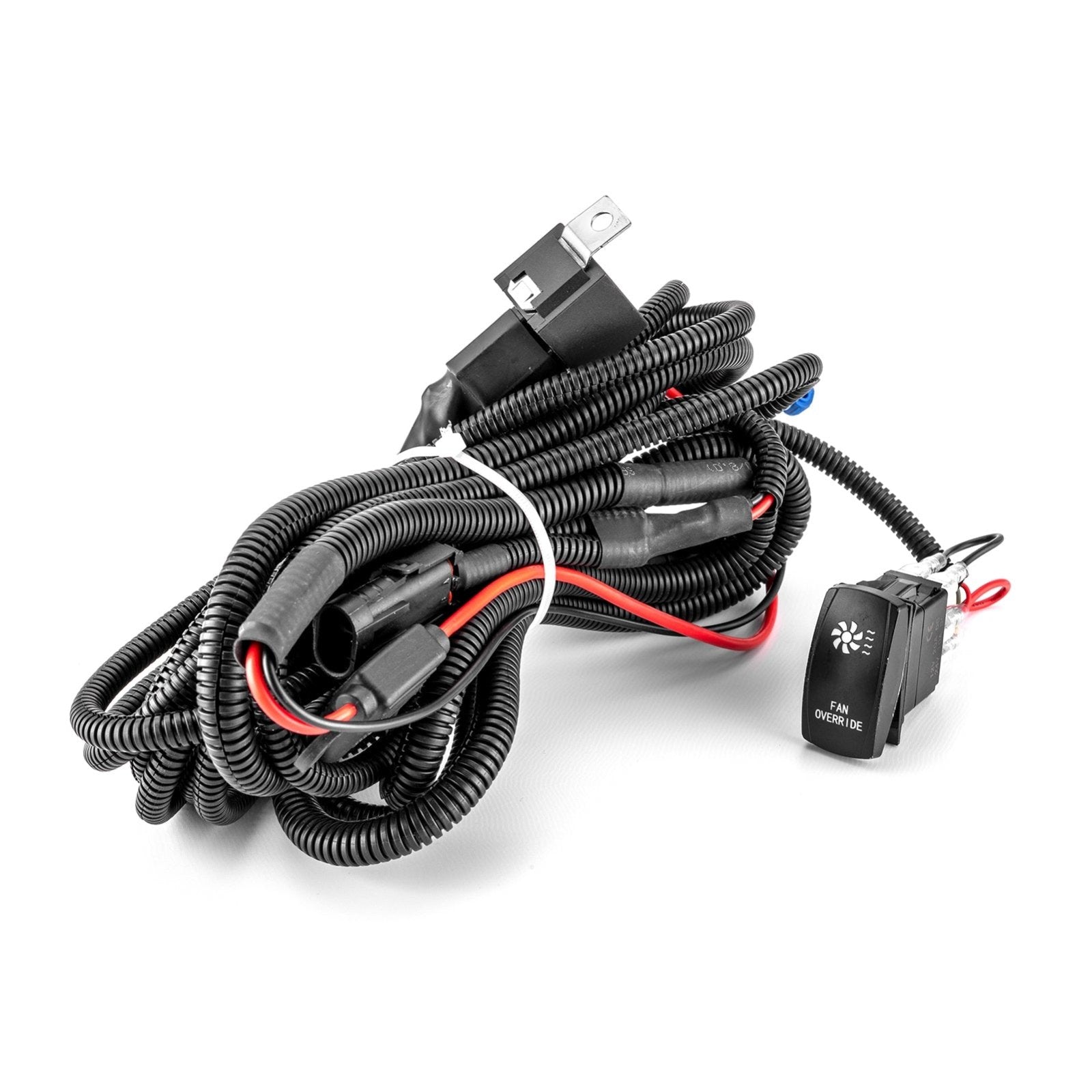 PSLER UTV/ATV Fan Override Switch Kit - Manual Engine Cooling Fan Rocker Switch Wiring Harness For Polaris RZR, Can-Am Maverick, Yamaha YXZ