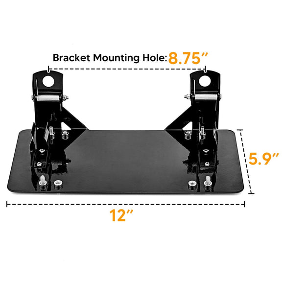 Universal UTV ATV 10" Flip - Up Winch Roller Fairlead License Plate Bracket - WeiSen - 80310001