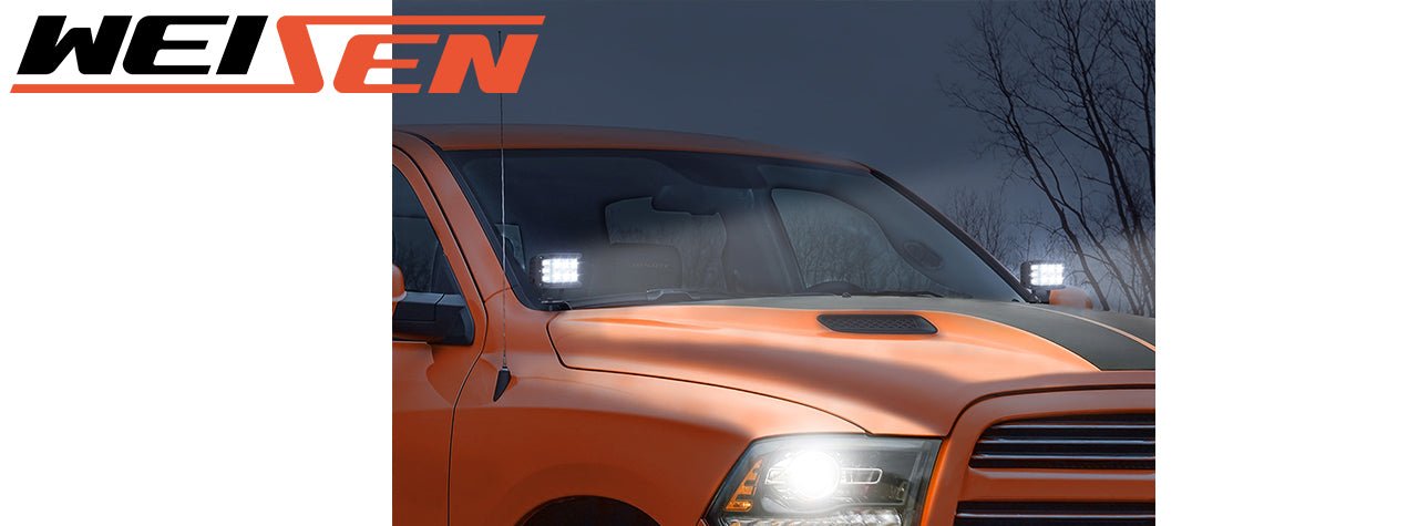 General installation guide for Hood hinge LED light pods, based on 2009-2015 DODGE RAM 1500 - Weisen