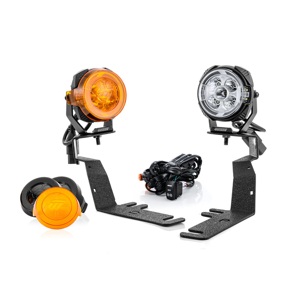 For 2015-2020 Ford F-150 Hood Hinge Ditch LED Pod Lights 3.5" – 3-Layer DRL, 6 Modes, DT Harness