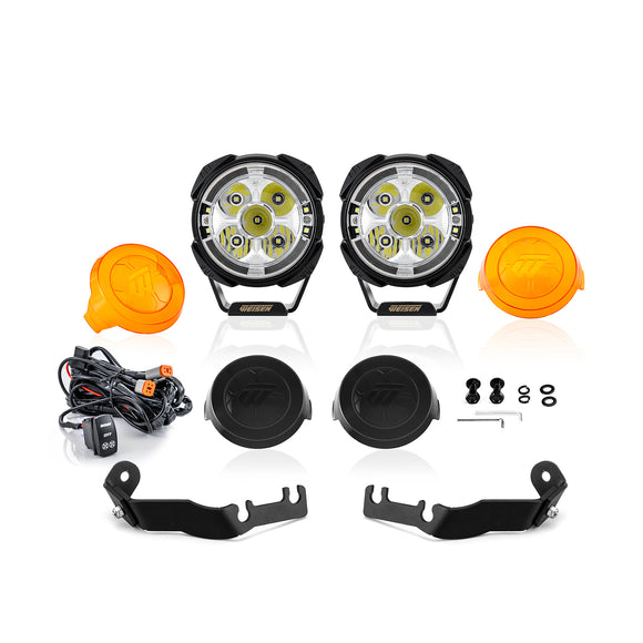 For 1995-2004 Toyota Tacoma Hood Hinge Ditch LED Pod Lights 3.5" – 3-Layer DRL, 6 Modes, DT Harness