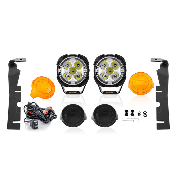 For 2010-2018 Dodge Ram 1500 2500 3500 Hood Hinge Ditch LED Pod Lights 3.5" – 3-Layer DRL, 6 Modes, DT Harness