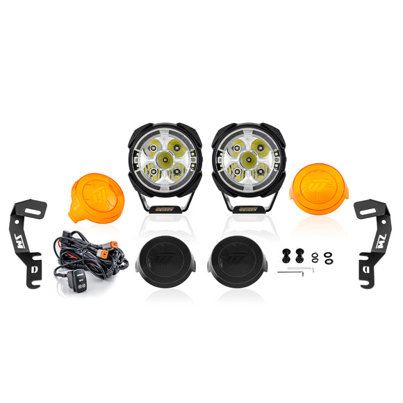 For 2010-2024 Toyota 4Runner & 2007-2021 Tundra Hood Hinge Ditch LED Pod Lights 3.5" – 3-Layer DRL, 6 Modes, DT Harness