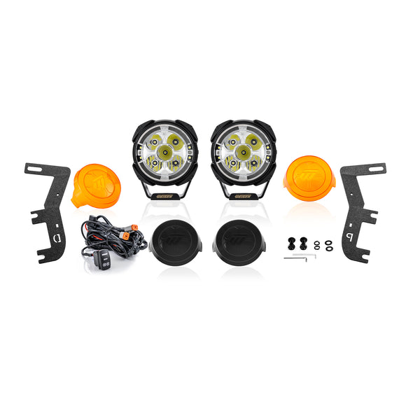 For 2023-2026 Chevrolet Colorado & GMC Canyon Hood Hinge Ditch LED Pod Lights 3.5" – 3-Layer DRL, 6 Modes, DT Harness