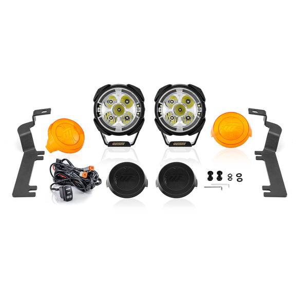 For 2019-2022 Chevrolet Silverado 1500 Hood Hinge Ditch LED Pod Lights 3.5" – 3-Layer DRL, 6 Modes, DT Harness