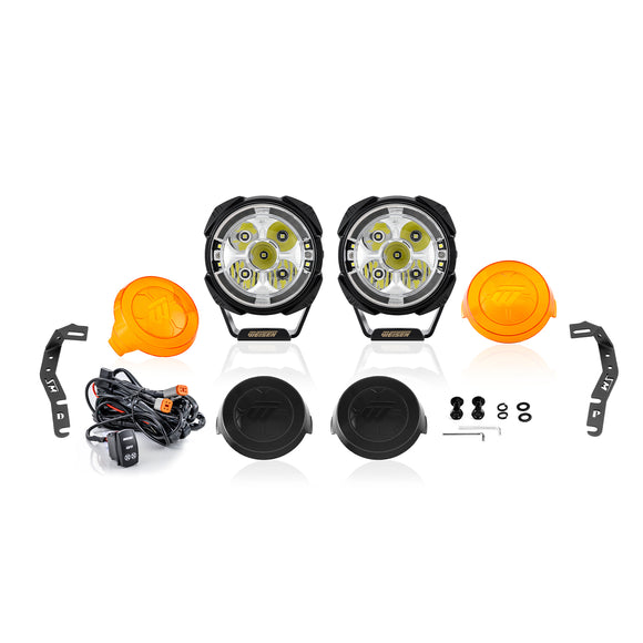 For 2016-2023 Toyota Tacoma Hood Hinge Ditch LED Pod Lights 3.5" – 3-Layer DRL, 6 Modes, DT Harness